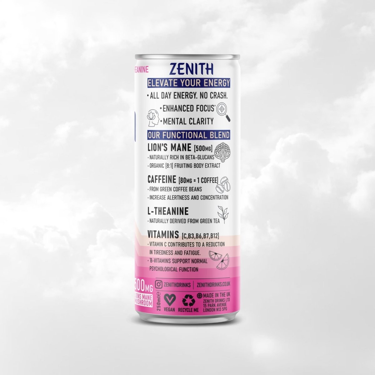 Raspberry Lemon Natural Energy - Zenith drinks